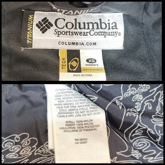 Columbia Jacket Womens XS Winter Black Gray Titanium Omni-Tech Snowboard Skiiing - Picture 14 of 14
